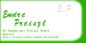 endre preiszl business card